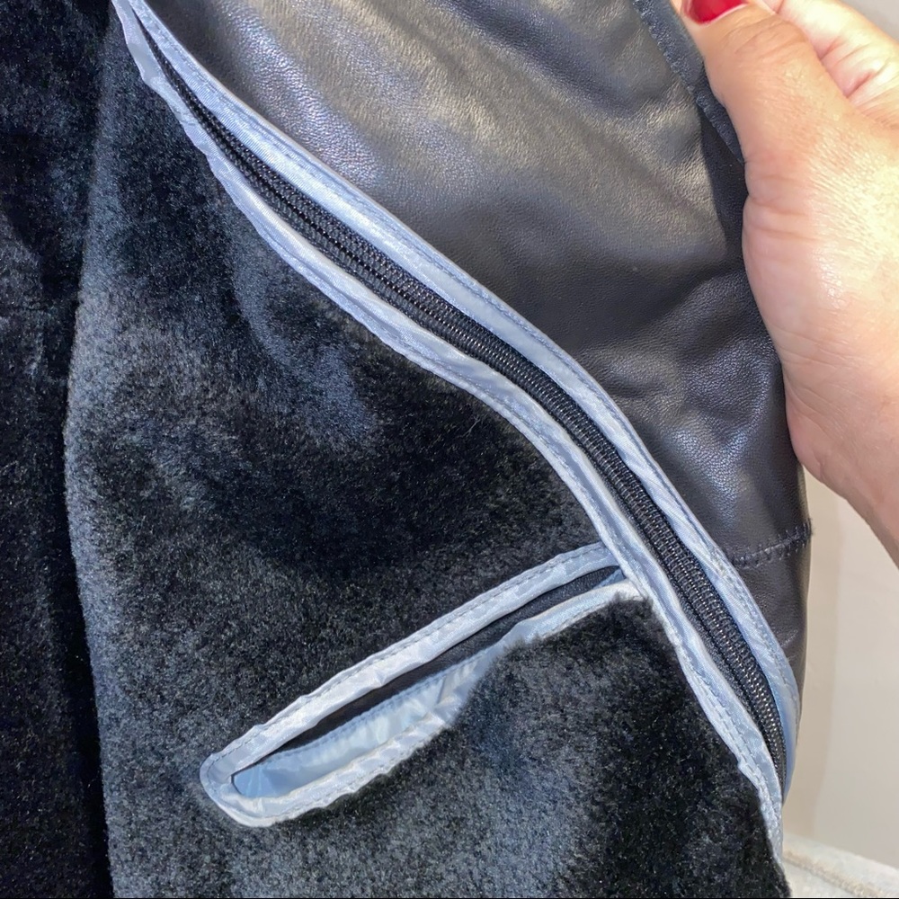 🔴SOLD- Mens Black Italian Leather Bomber Jacket Size 5 XL - Picture 6 of 13